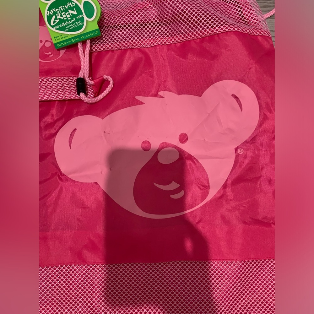 New Build-a-bear pink Drawstring Backpack with Mini bag - Picture 2 of 8